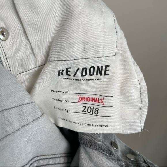 Re/Done Camo High Rise Ankle Crop Stretch Jeans - Picture 8 of 10